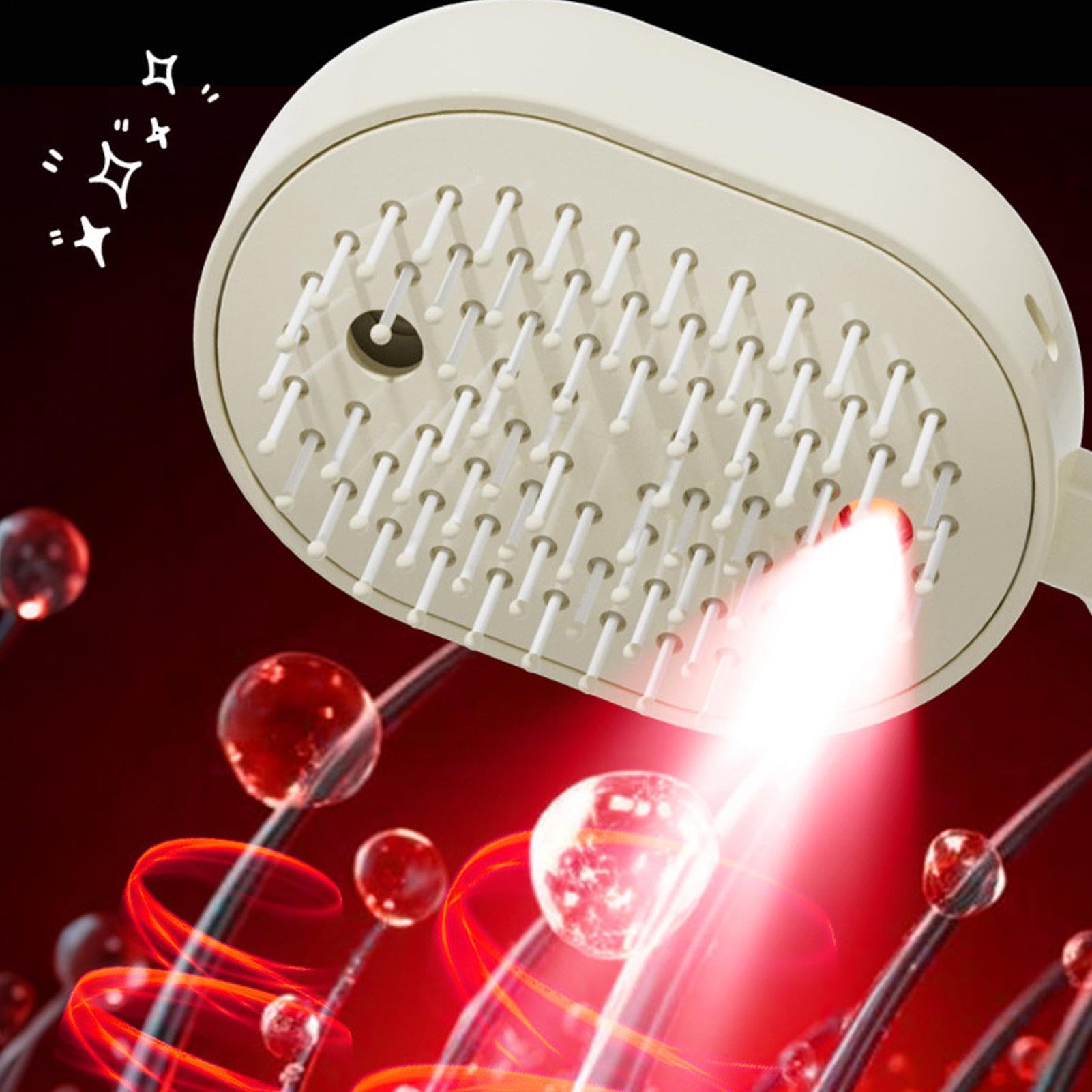 Wet Hair Brushes Vibration Comb Brushing Tool Electric Hair Straightener With Spray & Red Light Or Women Girls Home Spa Cleaning Grooming Styling Detangling