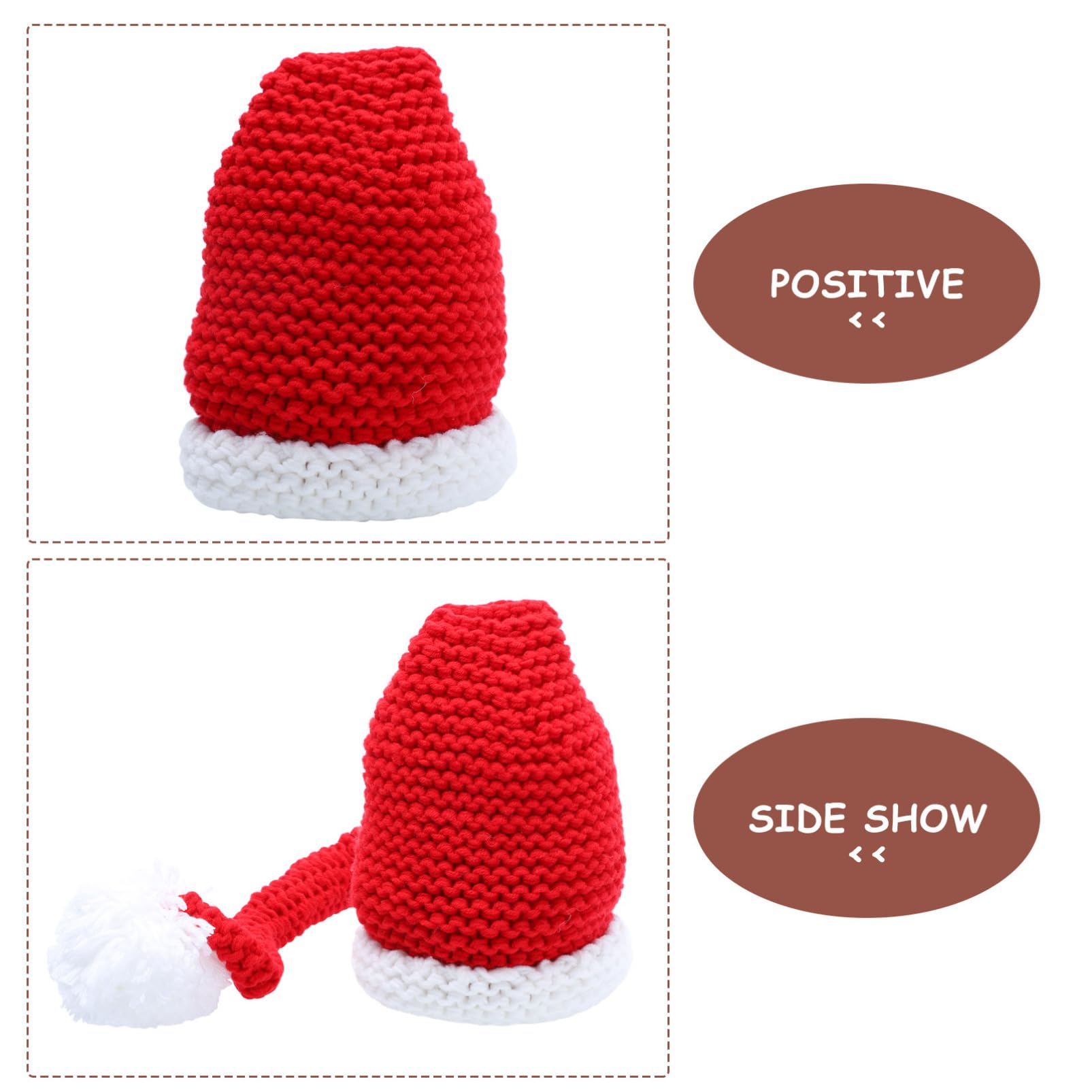CALLARON Hut Babykleidung -Outfit Motorhaube Neugeborenes Gestrickte Weihnachtsmütze -urlaubsmütze Urlaubsstrickmützen Weihnachtslanger Häkeln Zopfhaube Babys Rot Garn