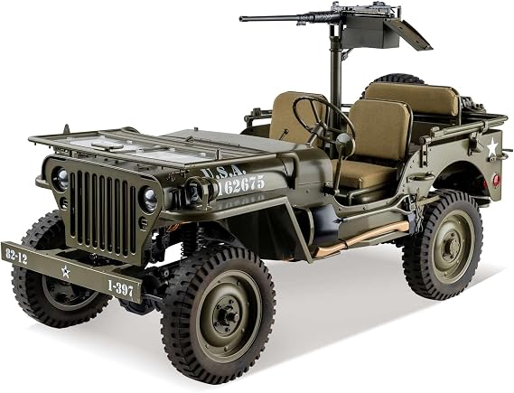 RocHobby 1/6 1941 MB Scaler RC Car, 4x4 Hobby Grade RC Car Mini RC Rock Crawler Military, RC Truck with 550 Brushed Motor, LED Lights for Adults, RS