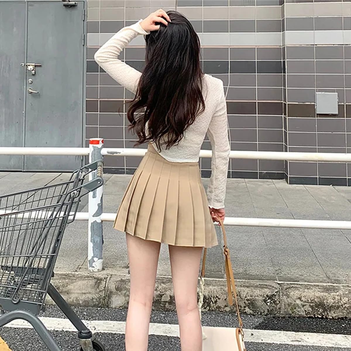 Gonna A Pieghe da Donna A Vita Alta Abiti Estivi Minigonna in Stile Coreano