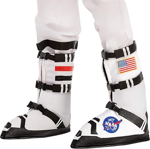 Botas de disfraz de piloto de astronauta de la NASA para niños, disfraz de fiesta de truco o trato de Halloween