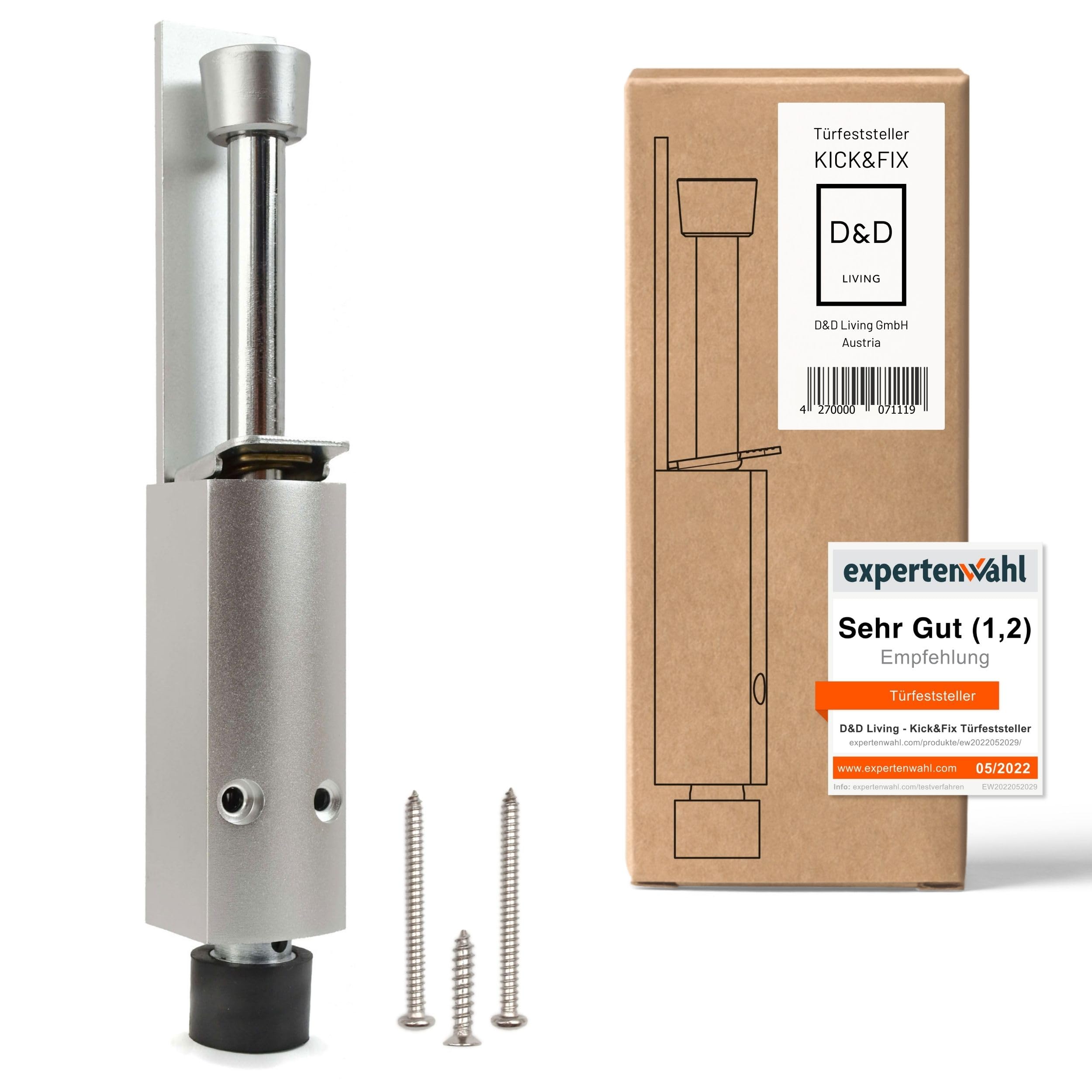 D&D Living® Arrêt de Porte - Kick&Fix Support de Porte pour Intérieur & Extérieur avec Commande au Pied - robuste | résistant à la rouille | antidérapant