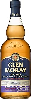 Glen Moray Port Cask Finish single malt Scotch whisky 70cl 40% ABV, Speyside region whisky matured in ex-Bourbon and finished in ex-Tawny Port Wine casks. Distilled and matured in Elgin, Scotland