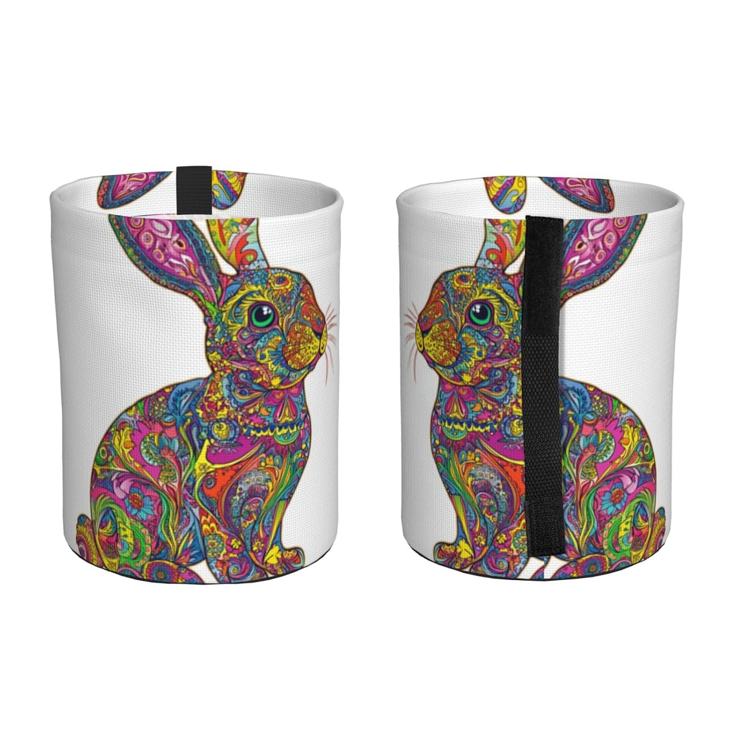 Patterned Rabbit Portable car Trash can, Practical car Storage Bucket, Practical, Convenient and Foldable, a Must-Have for Cars. image 2