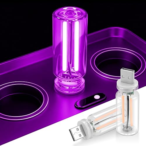 Miniatura 8 de SINGARO 2 piezas de luces USB para coche, lámpara decorativa de ambiente automotriz retro, luces de ajuste táctil para interior de coche, mini