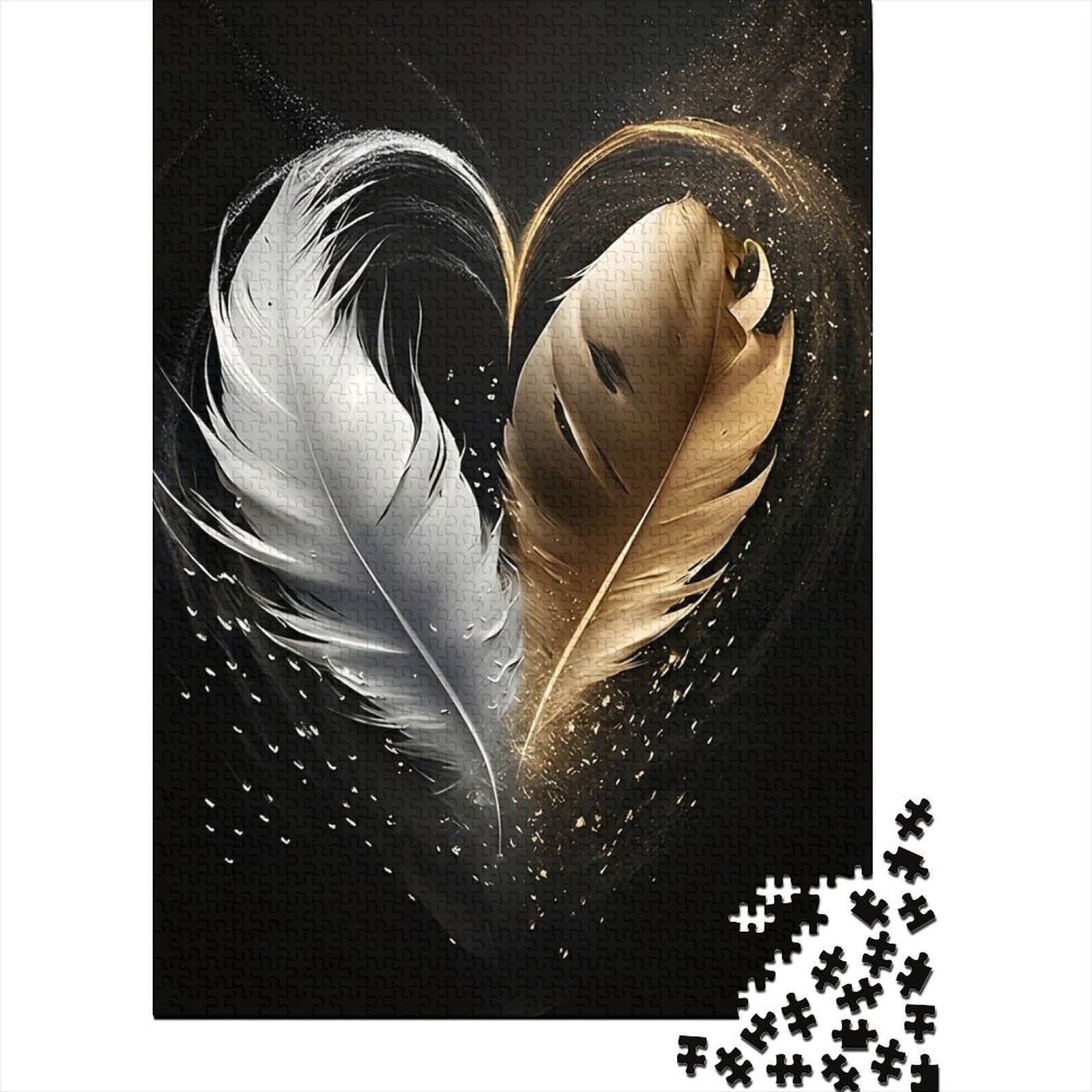 Feather Heart Gold 1000pcs Mini Puzzle For Adults Challenging