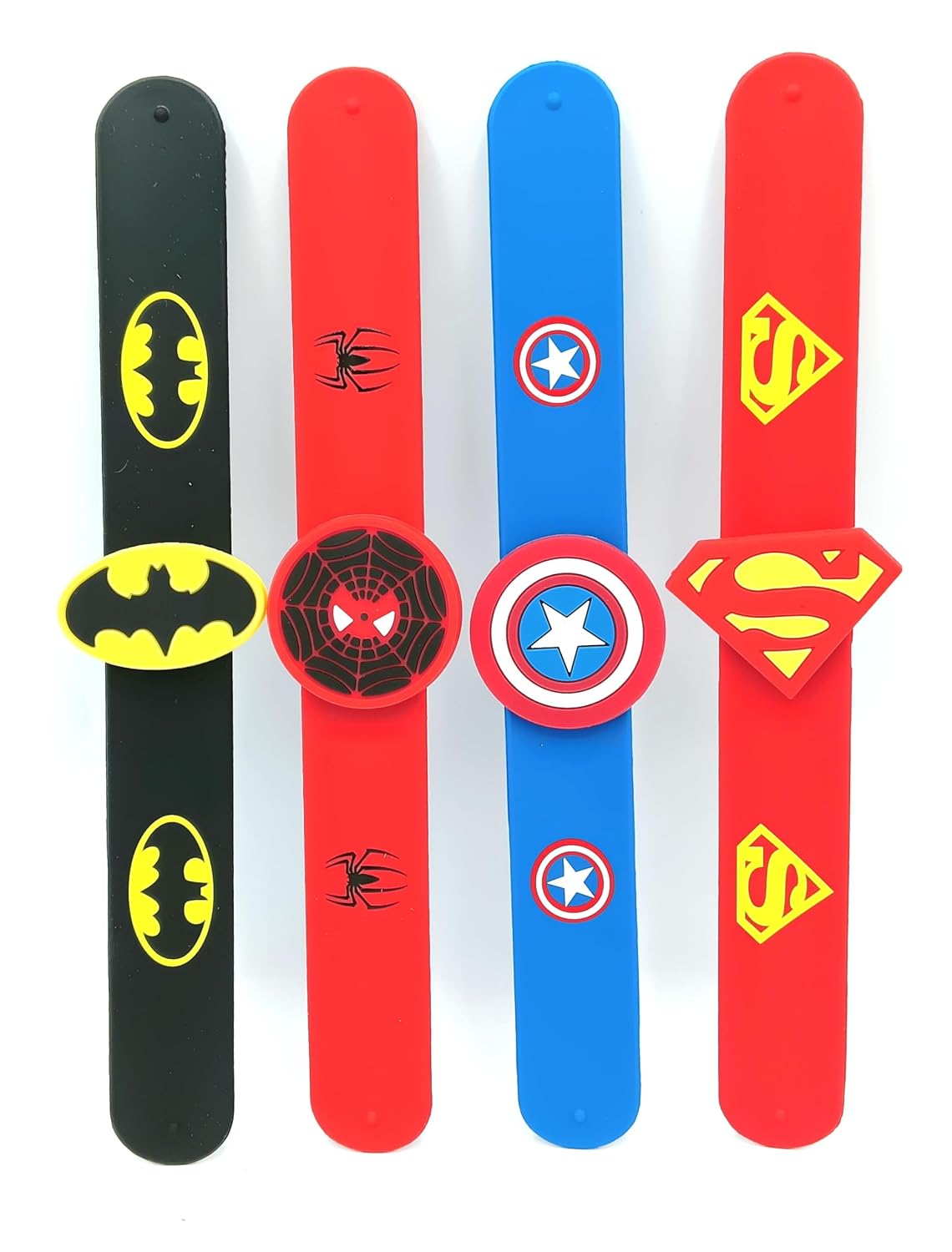 GOLD LEAF Super Heroes Slap Bands for Kids, Silicone Wristbands