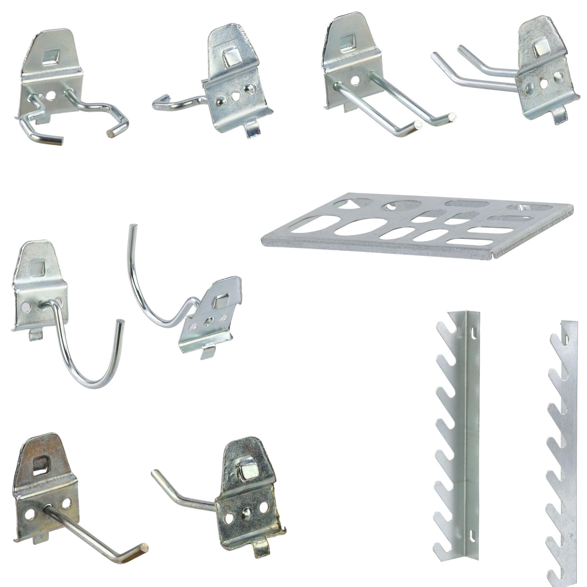 Pared de herramientas de metal, 155 x 72 cm, sistema de almacenamiento con soporte para herramientas, gancho para herramientas, tabla de agujeros, taller, garaje, herramientas eléctricas, pared