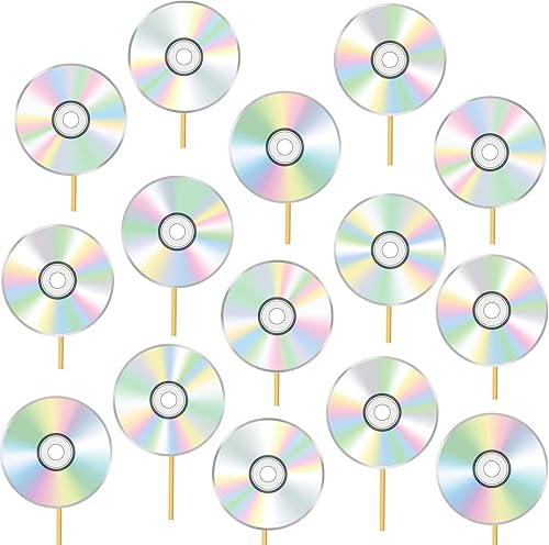 Miniatura 2 de Decoraciones retro de fiesta de los años 90, 16 piezas de CD disco de centro de mesa, decoración de mesa para fiesta de cumpleaños de los años 90 y
