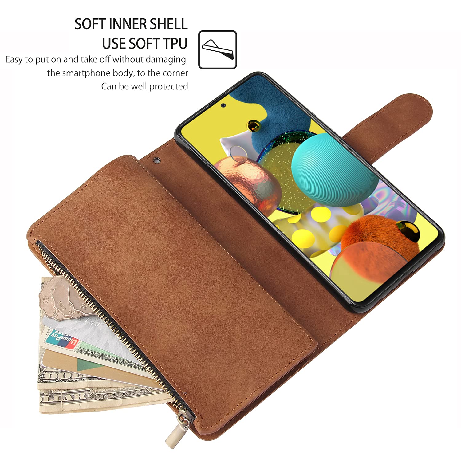 Custodia Portafoglio Pelle Pu Magnetica Supporto NEINEI Cover Compatibile Per OPPO A77 5G,Flip Custodia Caso In PU Cover Con Porta Carte E Supporto