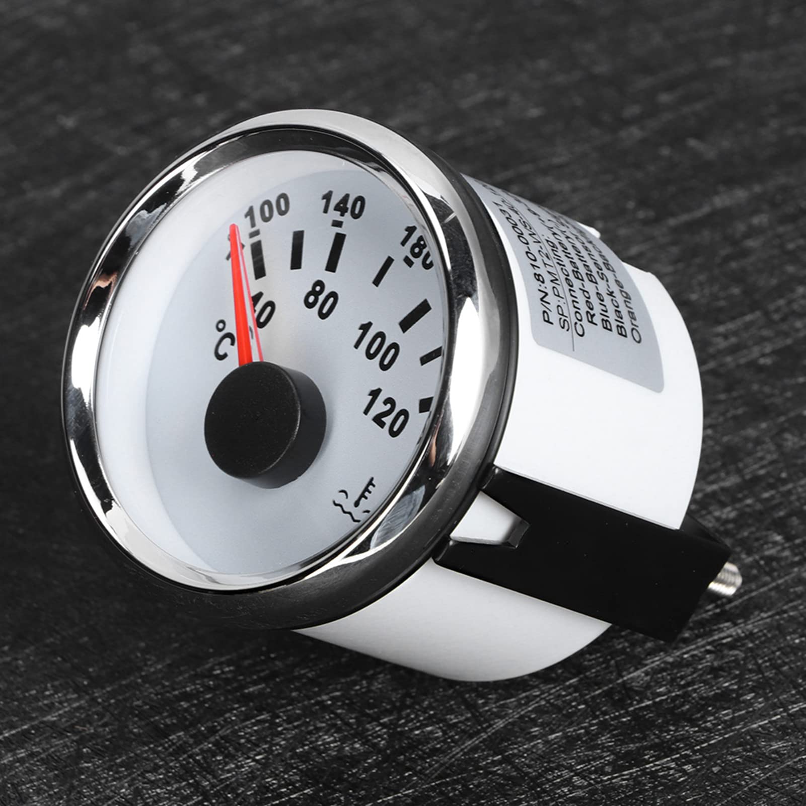 Jauge Température Eau Moteur Marin 52mm 40-120°C – Cadran Blanc Argenté, Étanche IP67, Pour Bateau, RV Et Véhicules Modifiés