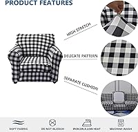 Vista 2 de HAOYONG Funda para sillón de sofá, 2 piezas, fundas elásticas de elastano estampadas, funda para sillón de 1 plaza, funda suave para muebles