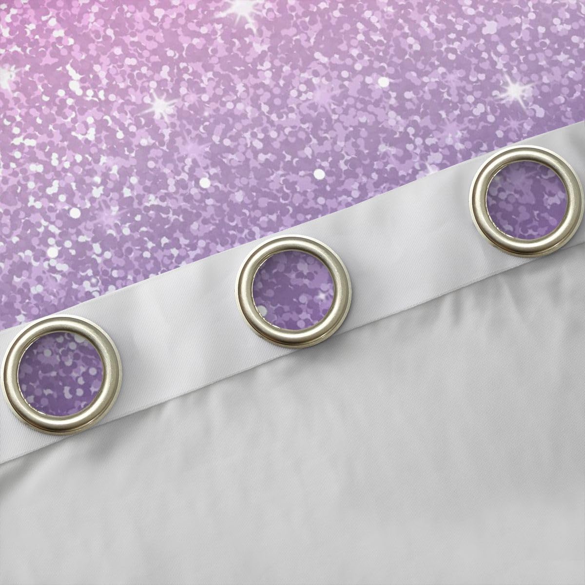 Red Purple Ombre Blackout Curtains Glitter Sequins Stars Window Curtains Rainbow Galaxy Curtains & Drapes 42"Wx63"L For Girls Women Bedroom Tie Dye Pastel Starry Sky Window Treatments 2 Panels