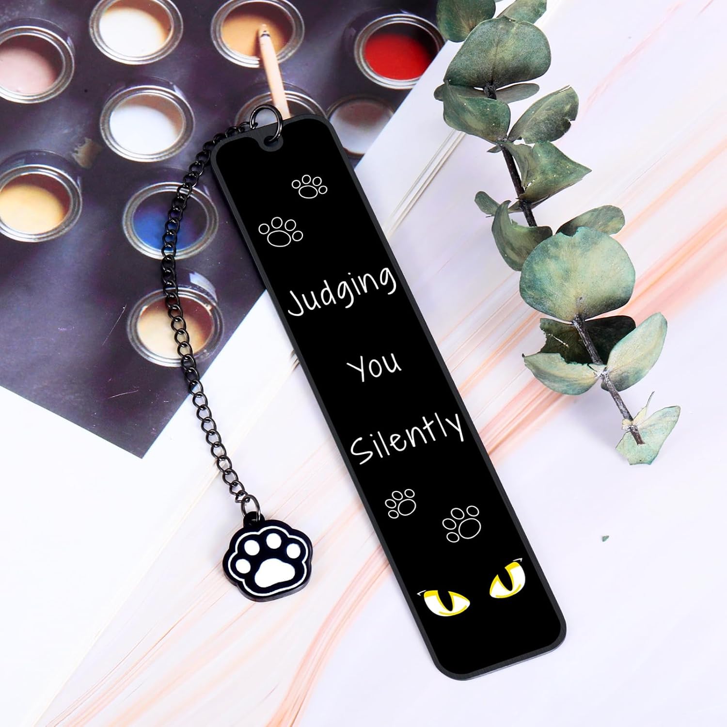 Cat Bookmark for Book Lover Gifts Valentines Day Book Reading Accessories Bookish Gifts for Women Men Bookworm Judging You Silently Metal Bookmarks for Women Reader Cat Lover Themed Bookworm Gift - Image 6