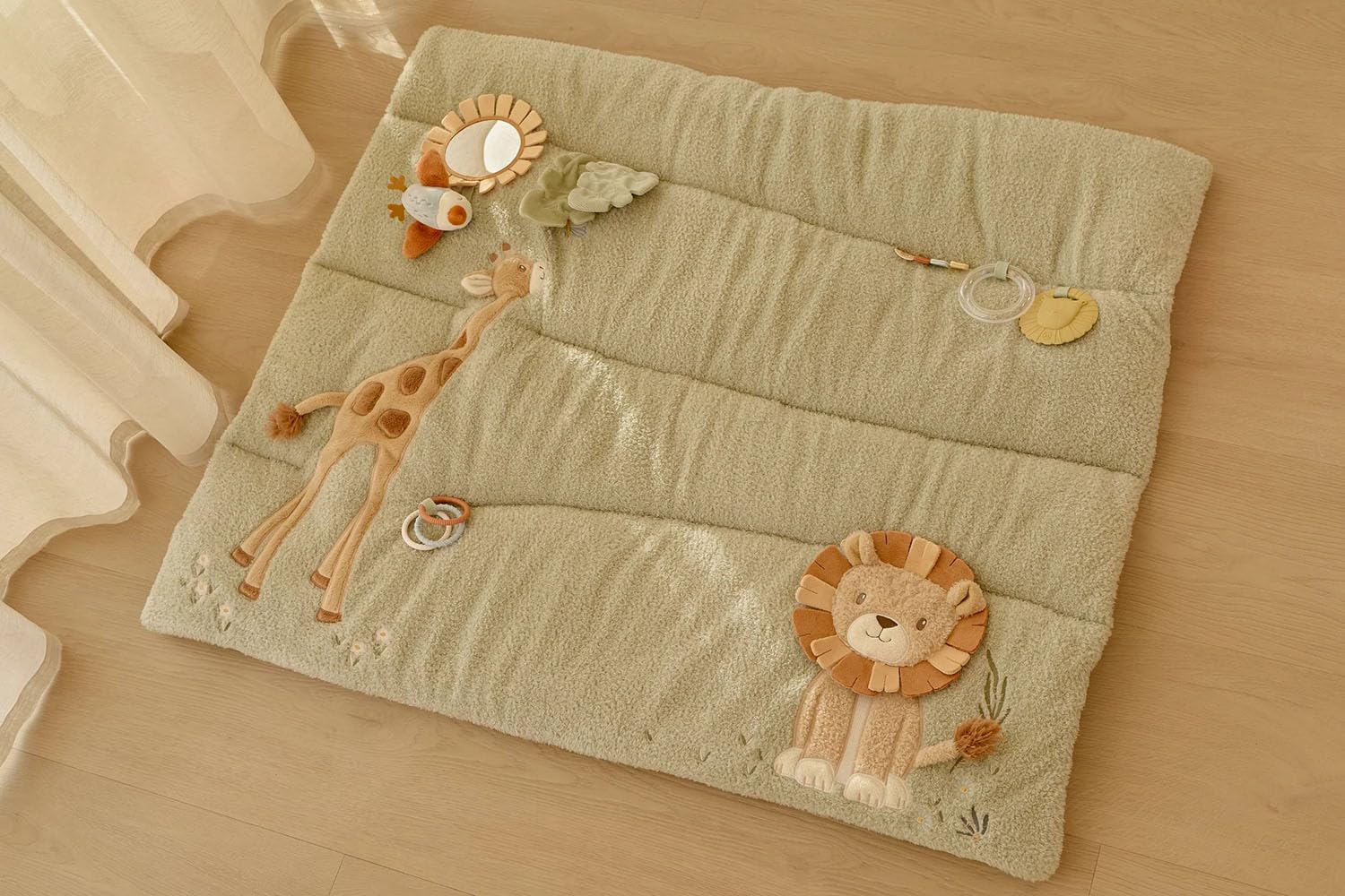 Little Dutch Activity Krabbeldecke Safari Friends Spieldecke (85x100 cm) für Babys ab der Geburt Matte Unisex grün