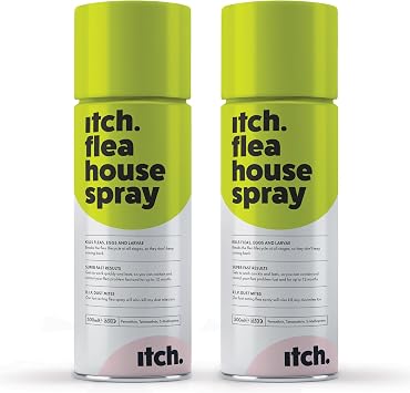Itch Flea Home Spray - Kills Fleas, Larvae, Eggs and House Dust Mites - Fast Acting - 500ml - Pack of 2