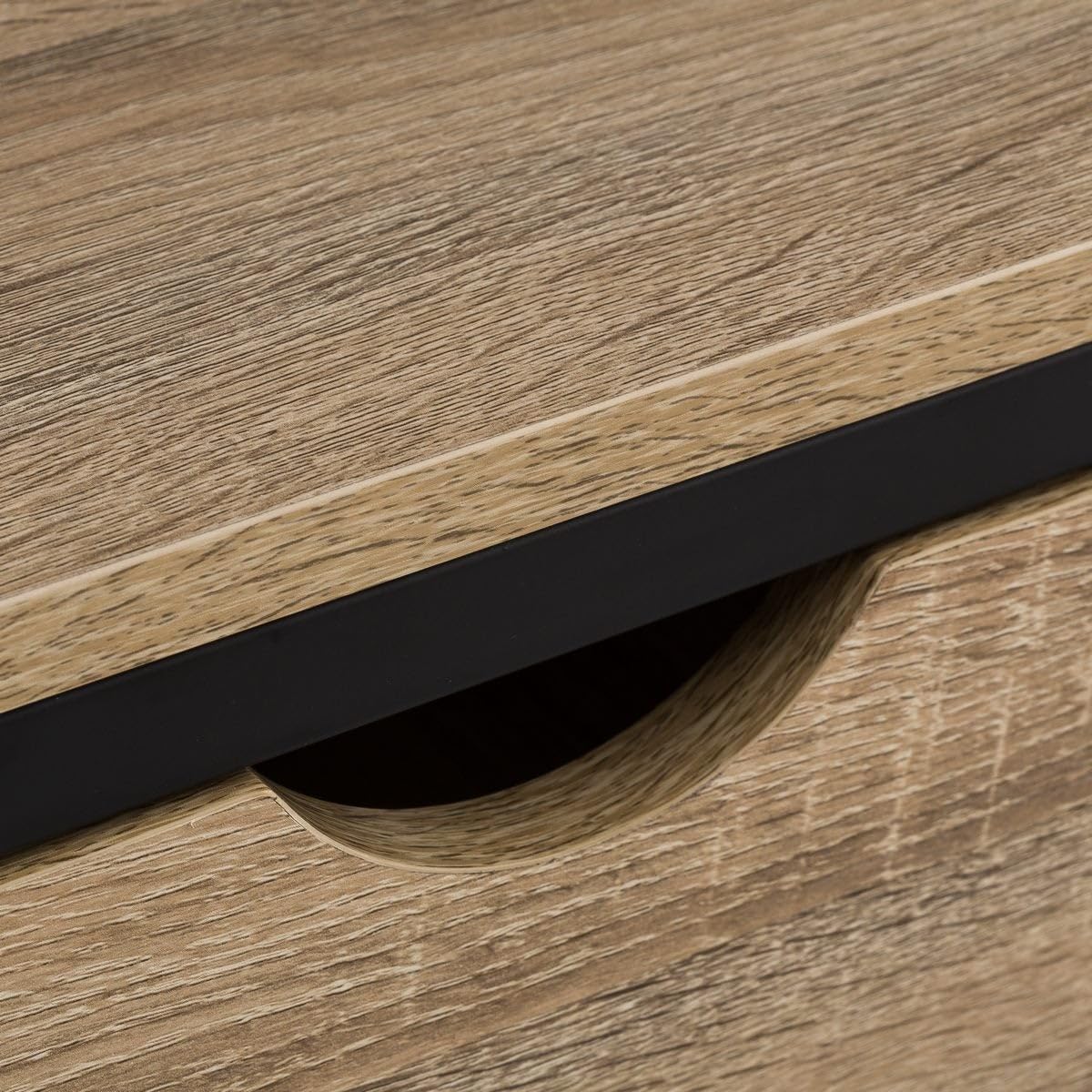 LOLAhome - Estantería Industrial de Metal Negro y Madera con 1 cajón y 4 estantes de 60x180x30 cm Libros o Figuras en el salón combina Resistencia y un diseño Moderno Atrevido