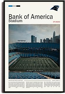 (Unframed 16"x24") BankofAmericaStadium Canvas Print – Carolina Home Field Wall Art for Panthers Fans, Sports poster for Game Room or Man Cave Decor