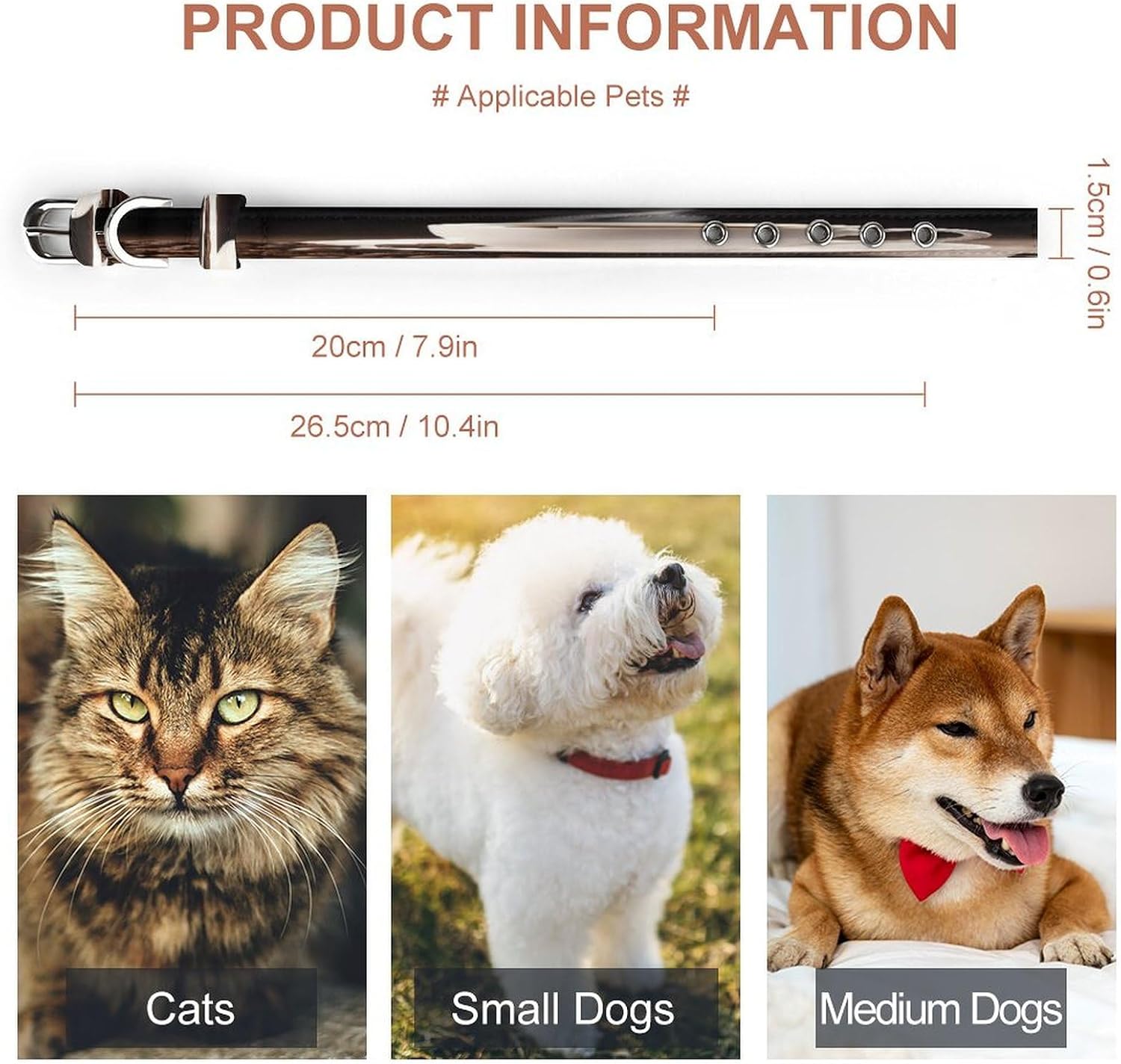 Coffee Cup and Coffee Beans Dog Collar Adjustable Pet Collar Stainless Steel D-Ring Collar Oxford Cloth Cat Collar Strap with Metal Buckle for Small Medium Dog image 2