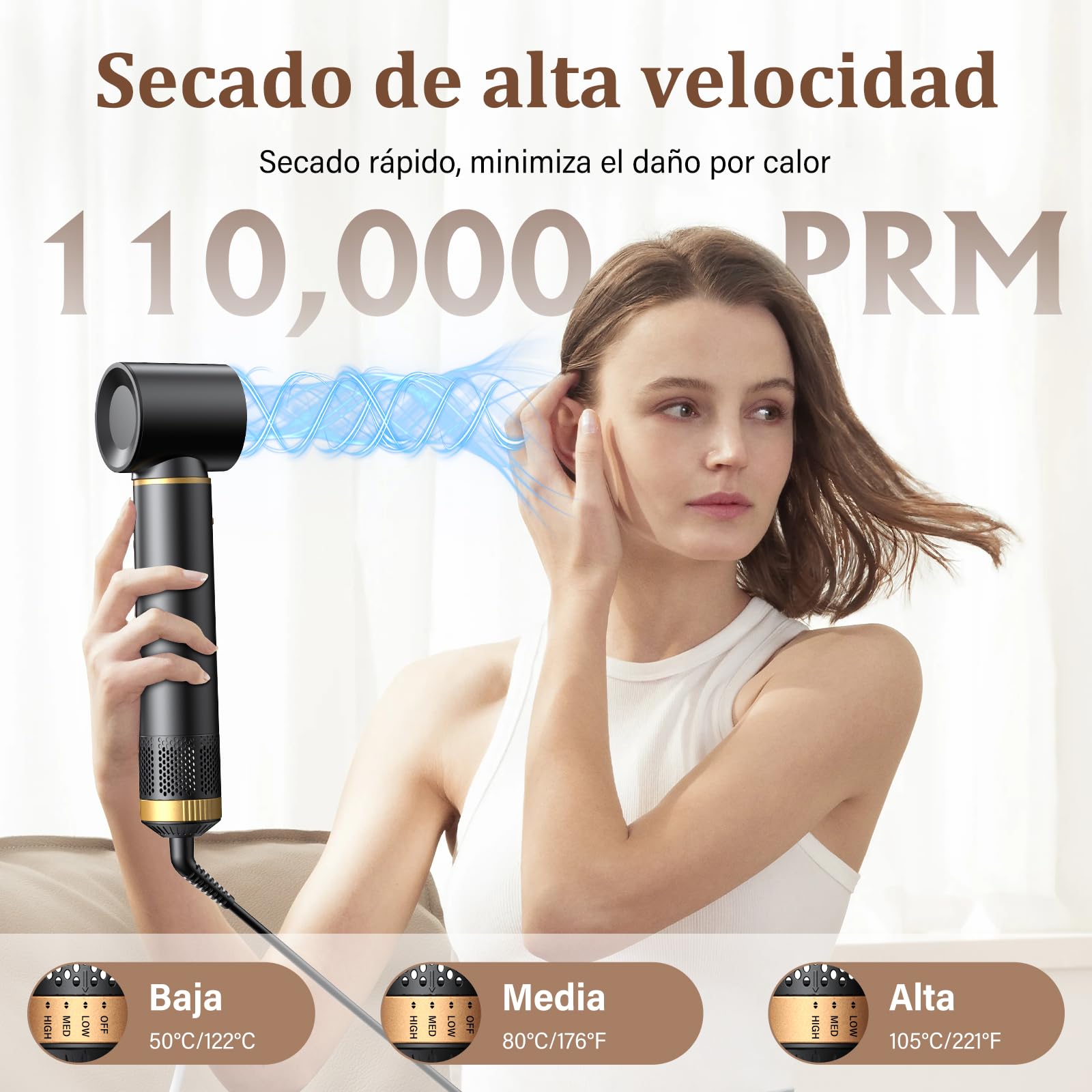 5 en 1 Moldeador de Pelo, Cepillo Secador de Pelo con Secador Iónico, Rizador Automático, Cepillo Alisador y Aire Caliente para Secar, Rizar, Alisar y Crear Volumen en Casa, Diario y Viajes | Peinado