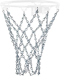 Basketball Chain Net for Mini Hoop (6 Hook), Metal Chain Links (Silver)