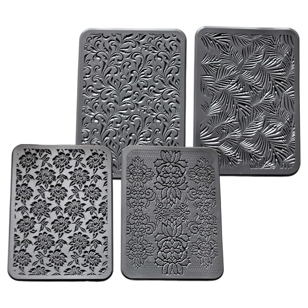 Jnchdghwa As Shown Professional For Polymer Clay Silicone Stamping Mat 4-Pack For Jewelry And Earring Design Projects