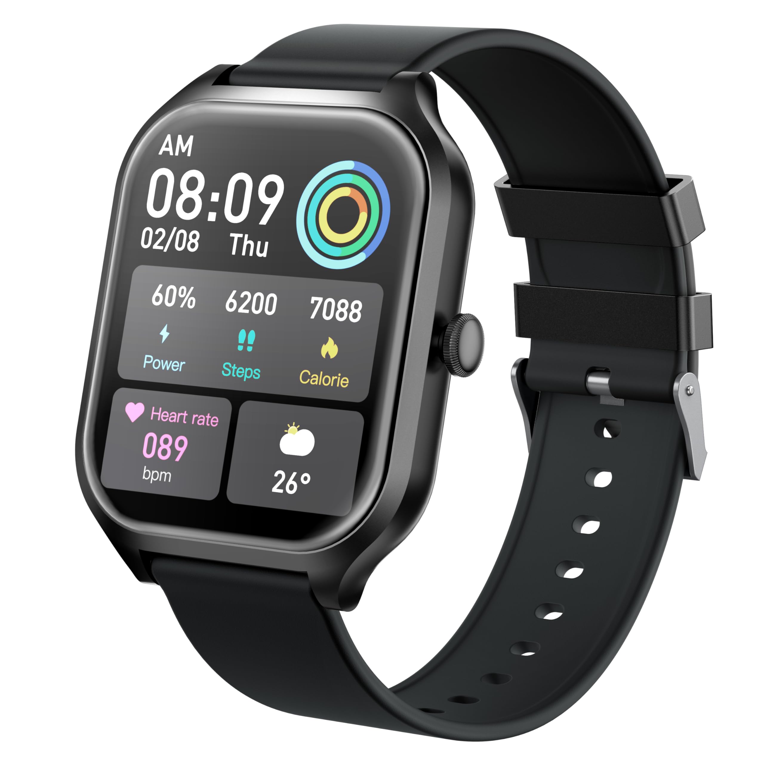 View 1 of ***PARTS ONLY**ANTZO Smart Watch 2.01" AMOLED Display 10-Day Battery, BT Call & Text, Workout Modes, 24/7 HR BP O2 Sleep Mon, IP67 Waterproof, Fitness Tracker for Men and Women, Compatible with iOS/Android