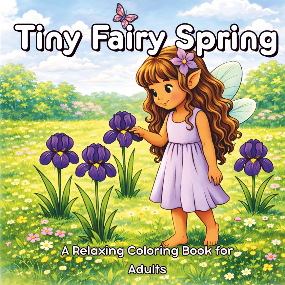 Tiny Fairy Spring: A Relaxing Coloring Book for Adults featuring Cozy Springtime Scenes and Quiet Fairycore Moments (Sweet and Cozy Fairy Series)