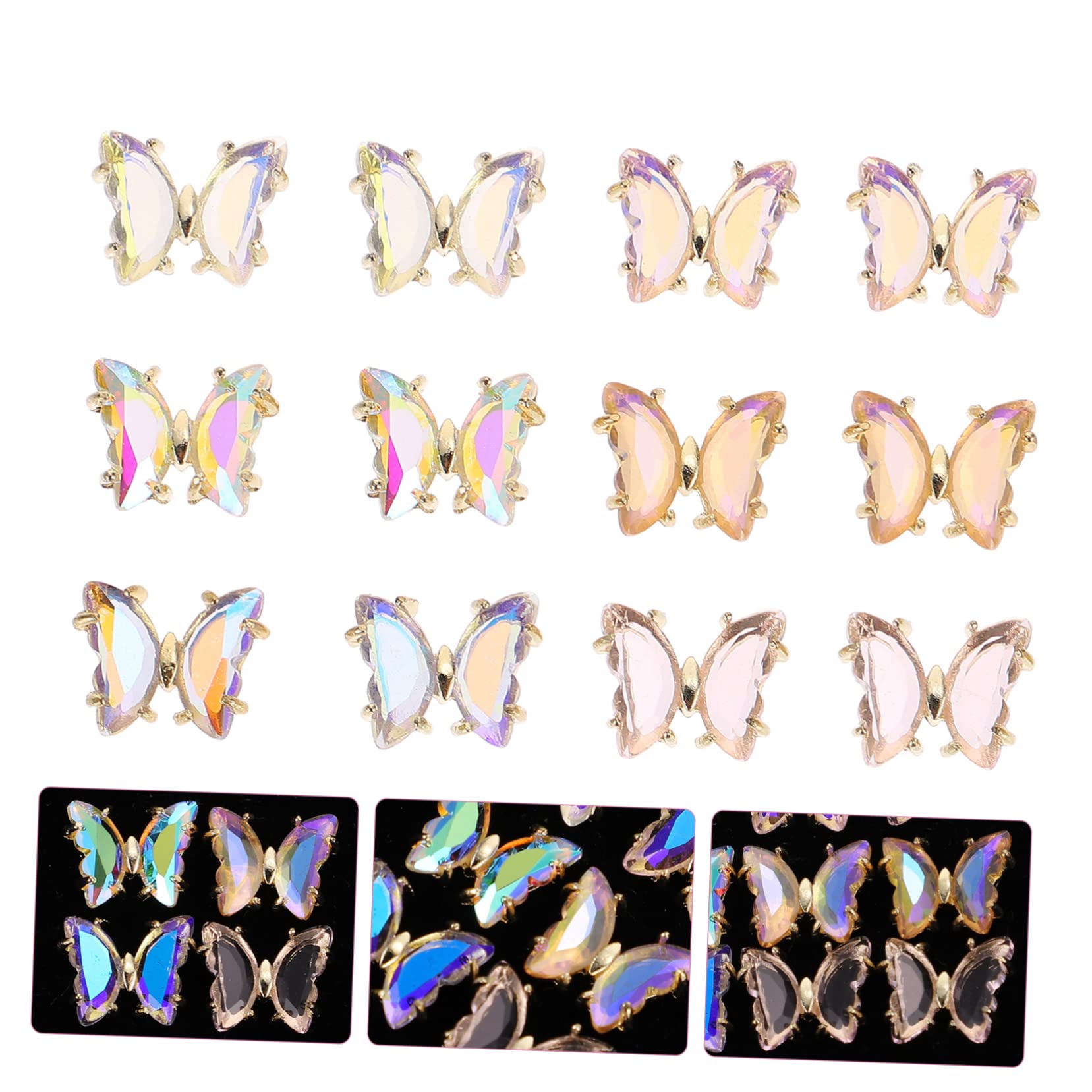 Beavorty 60 Pezzi Farfalla Gioielli Per Unghie Nail Art Charms Decorazioni Per Unghie Per Arte Del Chiodo Chiodo Ciondola I Fascini Nail Art Strass Farfalle Nail Art Fascino Zircone