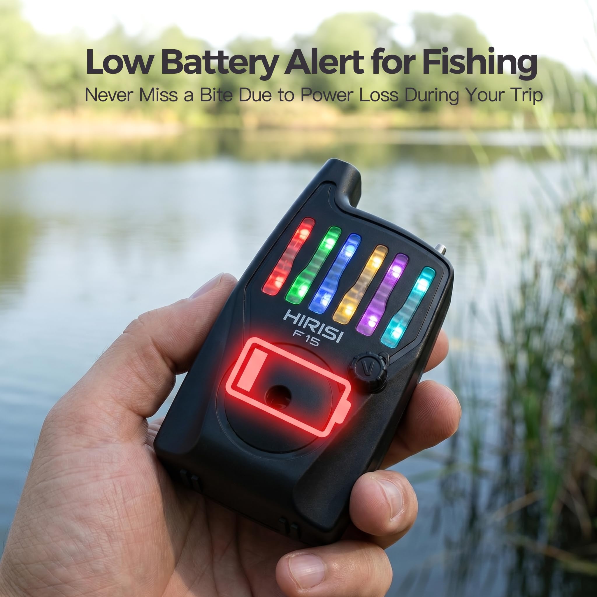 Hirisi Tackle Karpfenangeln Bissanzeiger Set mit Fernbedienung (Funkempfänger), 6 Farben einstellbar, Nachtlicht, Einstellbarer Empfindlichkeit, Lautstärke und Ton, – Bissanzeiger Angeln