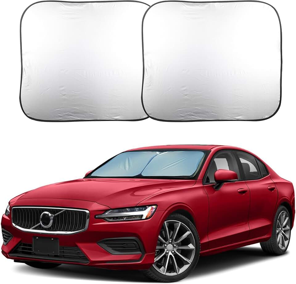 EcoNour Windshield Sun Shade Medium 尺寸 (31"L x 28"W) 適用於 Car, Foldable Front Window Sunshade 適用於 Heat, Sun 與 UV 保護, Interior Cooling Shade, Durable 設計, 輕鬆 至 Fold new Upgraded model
