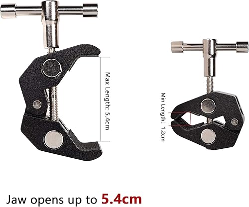 Miniatura 2 de Abrazadera súper con rosca de 1/4 y 3/8 para fotografía, monitor de cámara, luz LED, paraguas, placa de vidrio, barras transversales, ganchos,