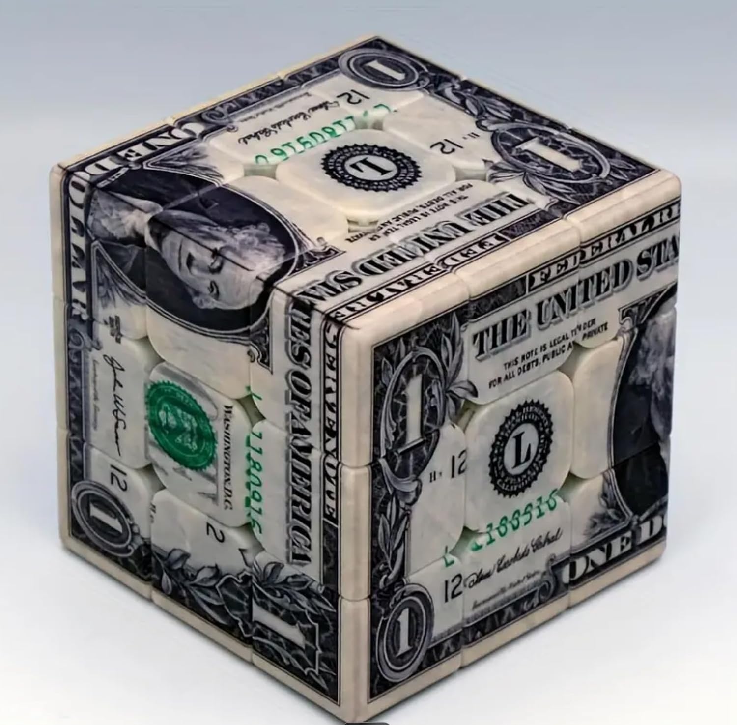 Dollar Bill Speed Cube 3x3 Gift – Unique US Currency Puzzle Cube for Teens & Adults, Smooth Turning Brain Teaser, Collectible Magic Cube, Office Desk Toy