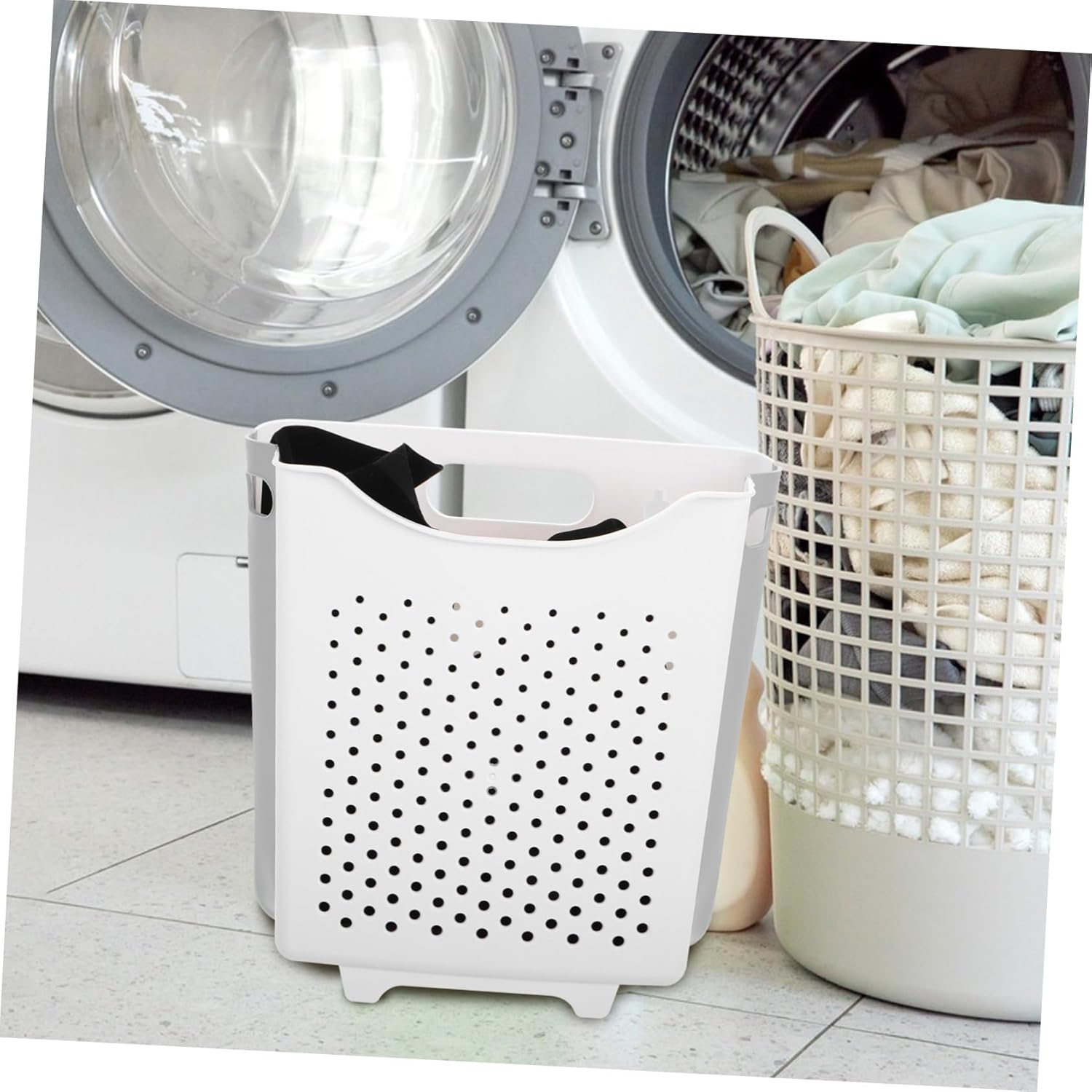 Foldable Wall Mounted Laundry Hamper Large Collapsible Hanging Basket Space Saving Storage Container for Bathroom and Bedroom Organization