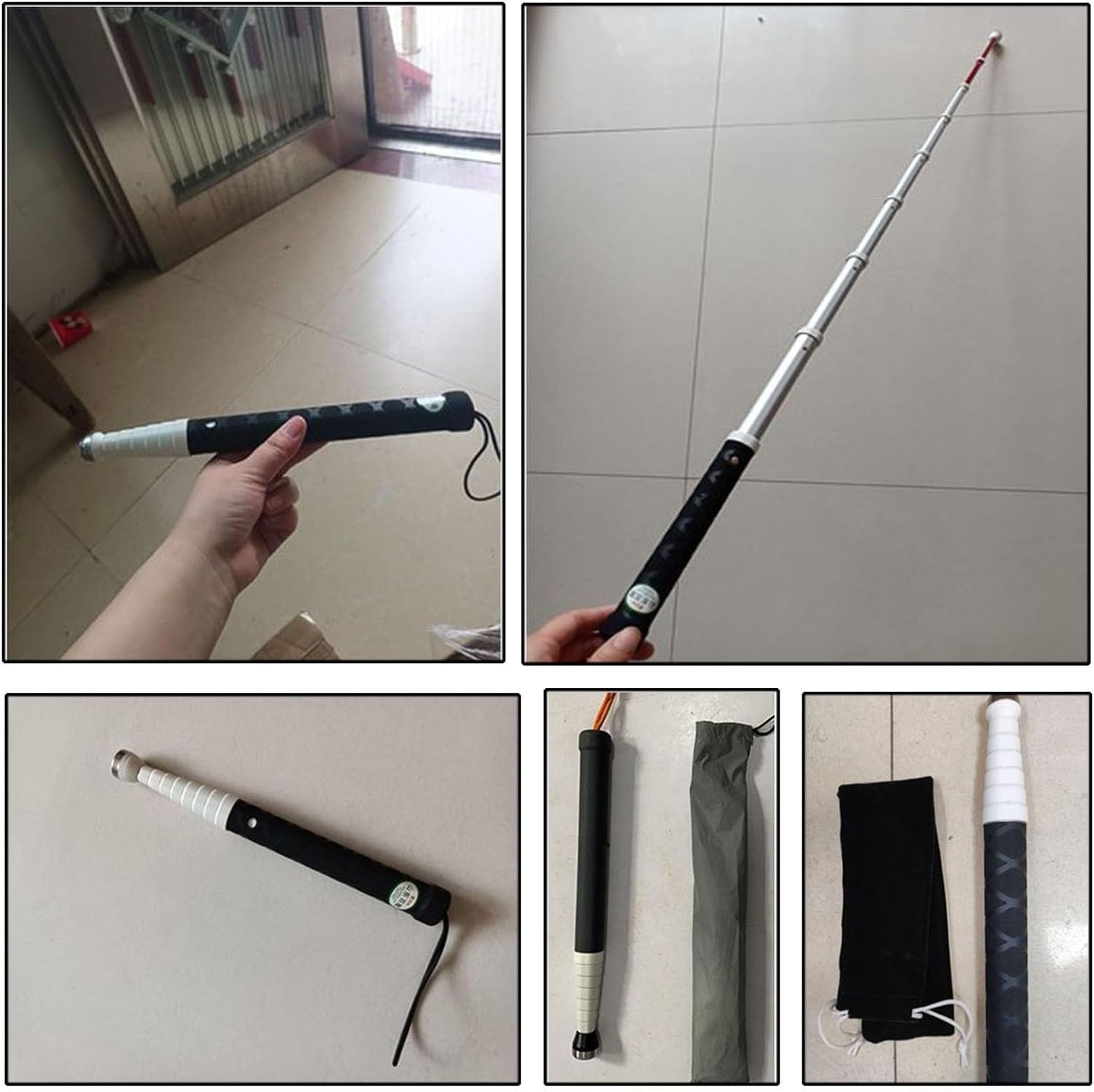 Telescopic Blind Cane - Titanium Alloy Folding Climber Cane That, for The Blind or Visually Impaire, Lnclude Nylon Bag + Optional Crutch tip(A,138cm/54.3in)