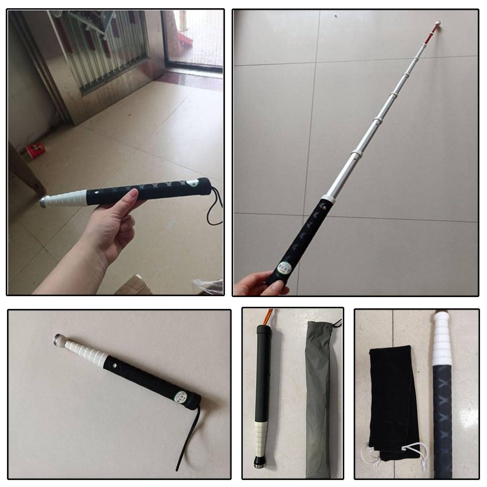 Titanium Alloy Telescopic Blind Cane - Telescopic Reflective Blind Cane for Vision Impaired and Blind People, Lnclude Nylon Bag + Optional Crutch tip(A,150cm/59in)