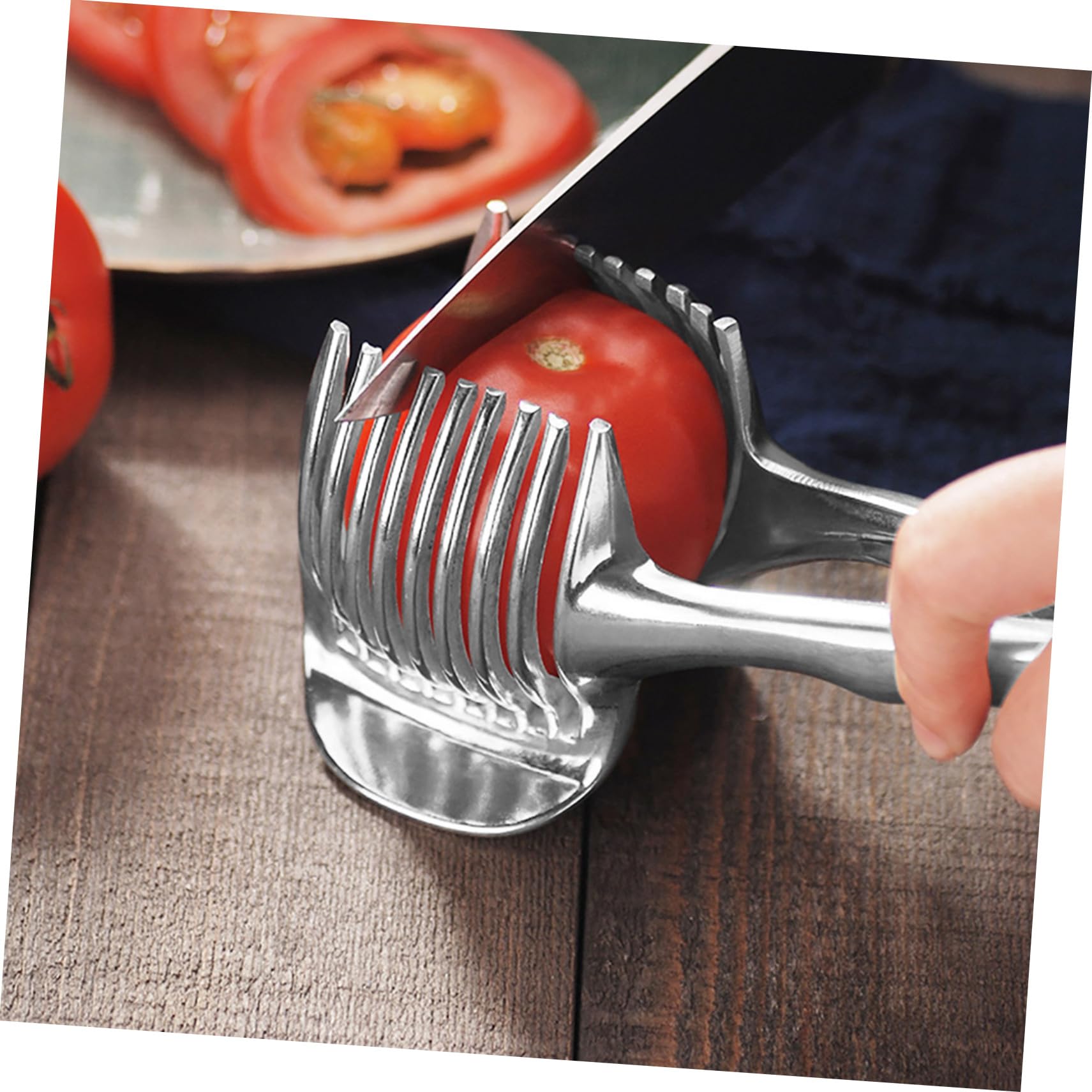 KICHOUSE Handheld Slicer Clamp Lemon Slicer Tomatoe Multipurpose Tong Kitchen Gadget