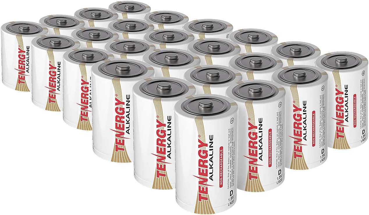 - 1.5V D Alkaline LR20 Battery, High Performance D Non-Rechargeable Batteries for Clocks, Remotes, Toys & Electronic Devices, Replacement D Cell Batteries, 24-Pack