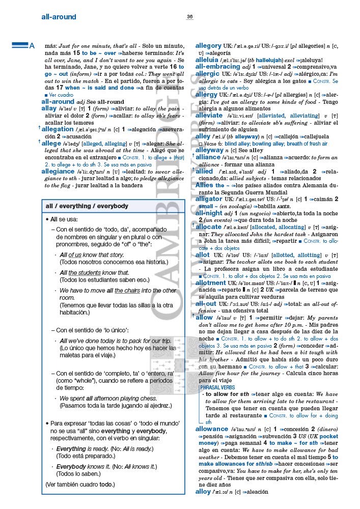 Diccionario Cambridge Compact. English - Spanish Español - Inglés.
