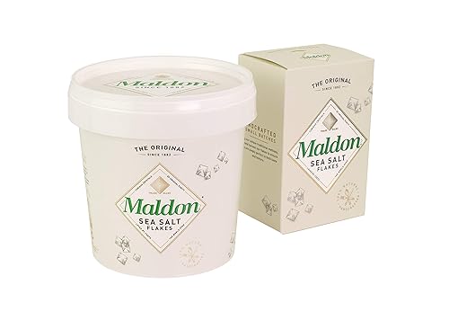 Miniatura 10 de Maldon Salt Company Sea Salt Flakes - Tina resellable natural artesanal Kosher sal premium cristales piramidales crujientes suaves 20 onzas paquete