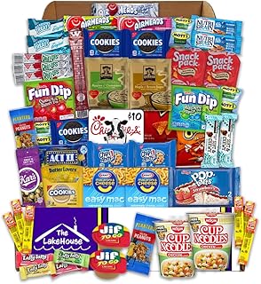 LakeHouse Student 52 College Care Package with Chick-Fil-A Gift Card - College Essentials Snack Box - College Snack Boxes Care Packages for College Students Gift Basket - College Dorm Room Essentials