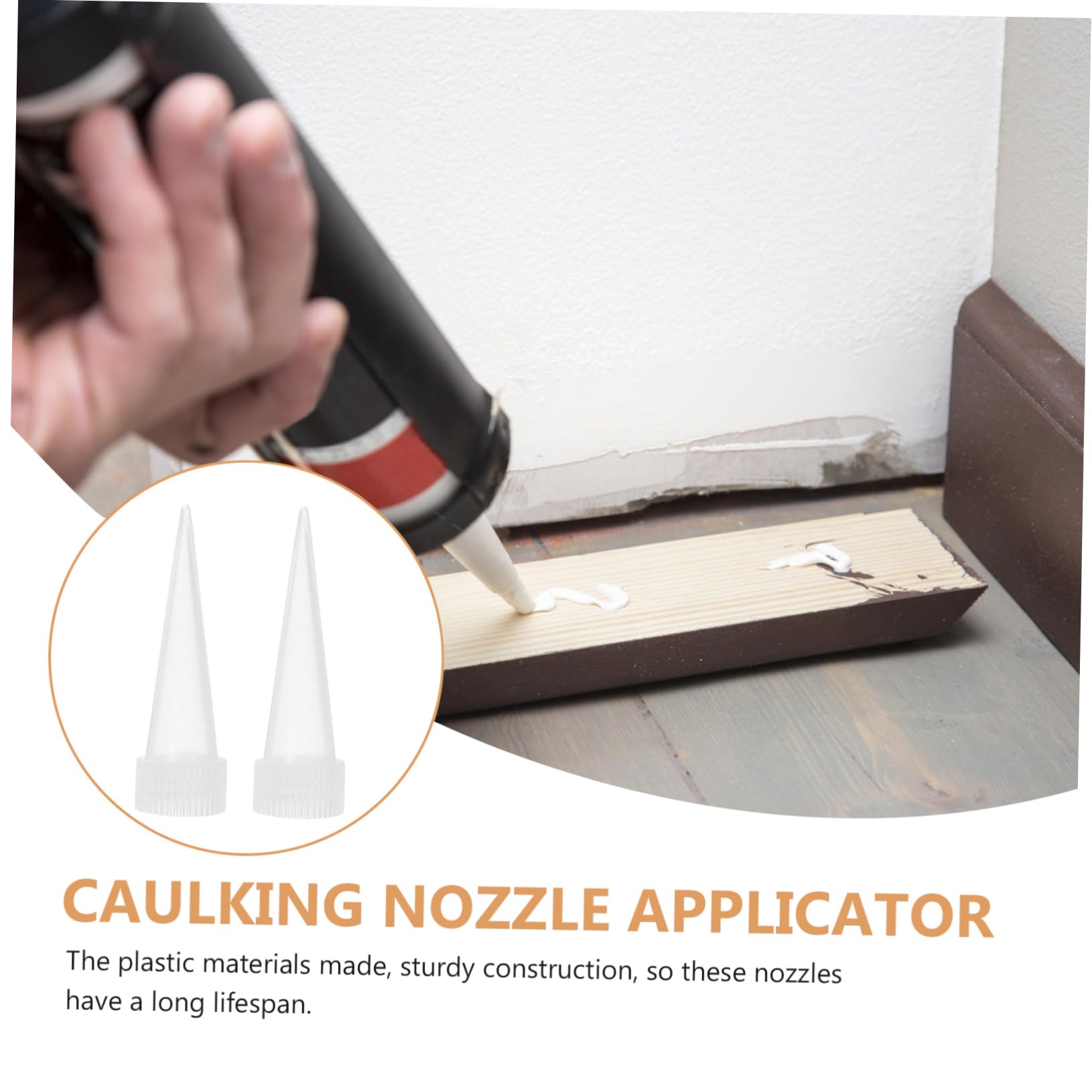 Beatifufu Caulking Nozzle Tips 100pcs Screw Caulking Tips Sealant Finishing Tool