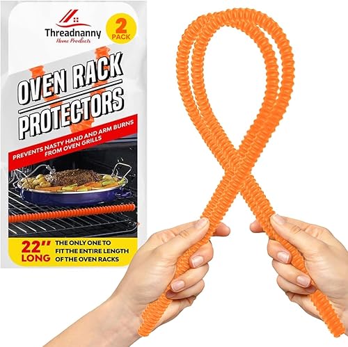 Miniatura 10 de Protectores de rejilla para horno extra largos de 22 pulgadas, color rojo (paquete de 2), ajuste de longitud completa en hornos de Estados Unidos de