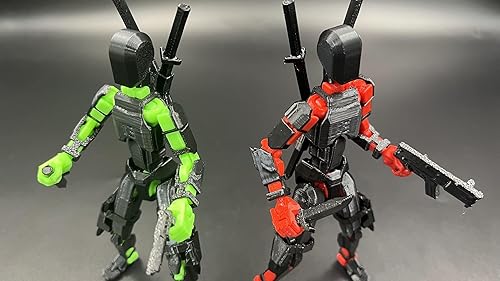 Miniatura 5 de Juego de figuras de acción T13 (montaje completado), 3D impresas multiarticuladas, figuras de acción Titan 13, robot móvil de la suerte