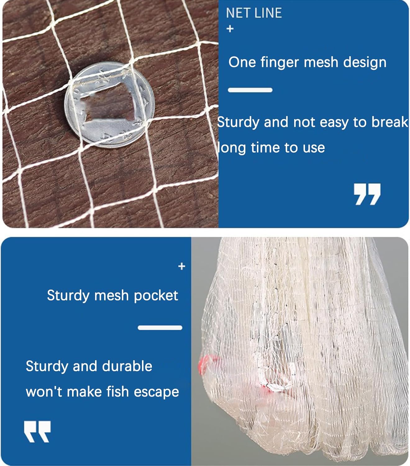 Monofilament Material Traditional Throw Nets Fishing Cast Net Casting Net Easy to Use - Ideal for Shrimp Fish and Fly Fishing