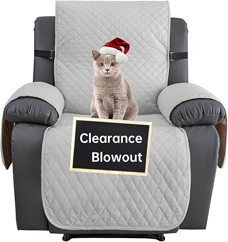 Vista 195 de XINEAGE Funda reclinable resistente al agua, fundas para sofá reclinable de 3 asientos con bolsillos, funda protectora acolchada gruesa para perros