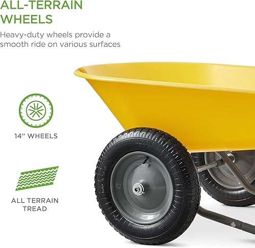Vista 44 de Best Choice Products carretilla de jardín para hogar con doble rueda