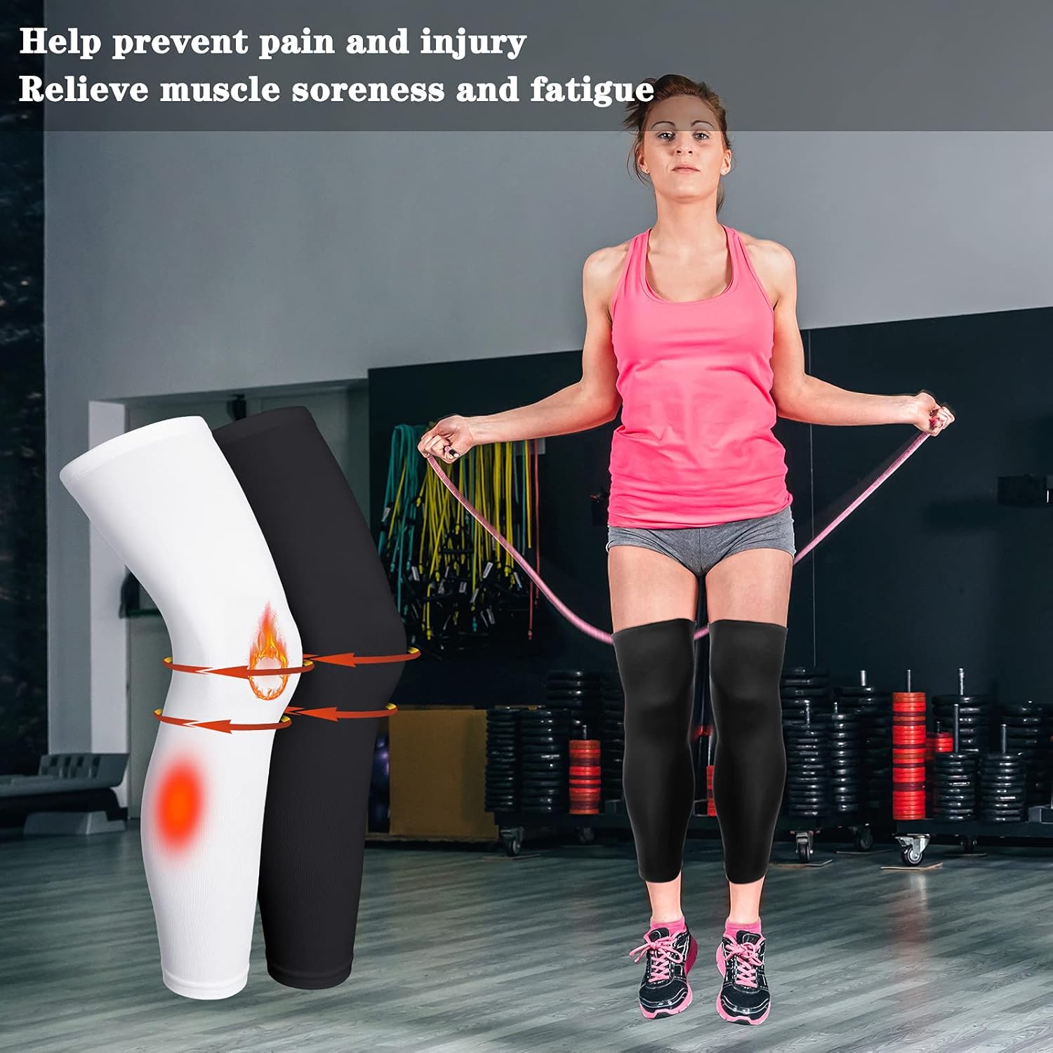 Skylety Compression Leg Sleeve Full Length Leg Sleeves Sports Cycling for Men Women, Running, Basketball - Image 5