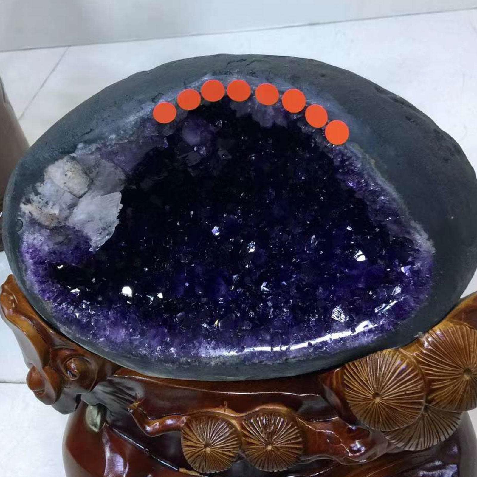 Geoda de Racimo de Cristal de Amatista en Bruto - Piedra de Amatista Natural de Alta Energía - Espécimen de Amatista de Racimo de Cuarzo de Cristal de Roca Curativo para Regalo,17.5 lbs