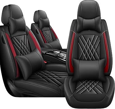 Car Seat Covers for Kia NIRO 2017-2026, Front Set, Black Red